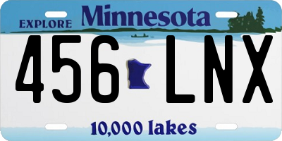 MN license plate 456LNX