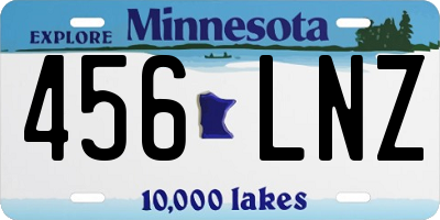 MN license plate 456LNZ