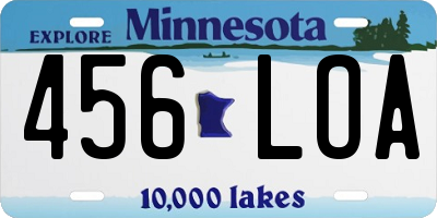 MN license plate 456LOA
