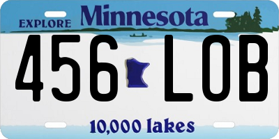 MN license plate 456LOB