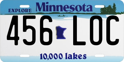 MN license plate 456LOC