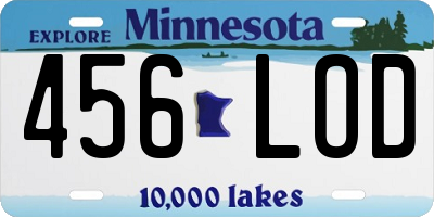MN license plate 456LOD