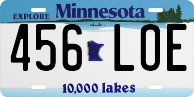 MN license plate 456LOE