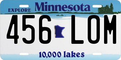 MN license plate 456LOM