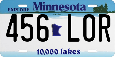 MN license plate 456LOR