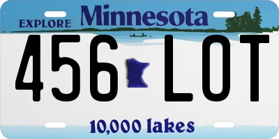 MN license plate 456LOT