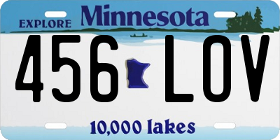 MN license plate 456LOV