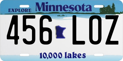 MN license plate 456LOZ