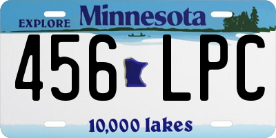 MN license plate 456LPC