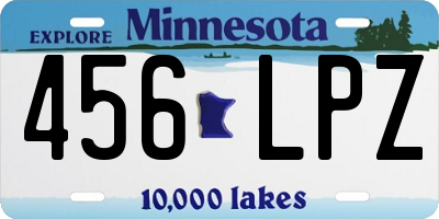 MN license plate 456LPZ