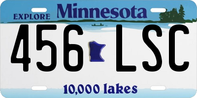 MN license plate 456LSC