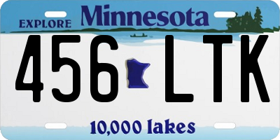 MN license plate 456LTK