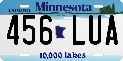 MN license plate 456LUA