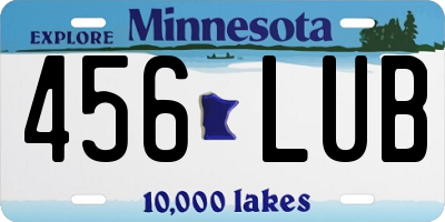 MN license plate 456LUB