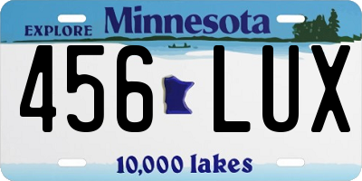 MN license plate 456LUX