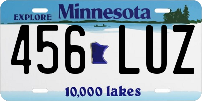 MN license plate 456LUZ