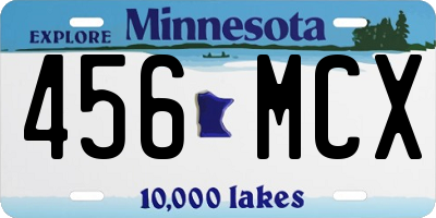 MN license plate 456MCX