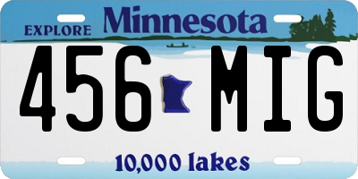 MN license plate 456MIG