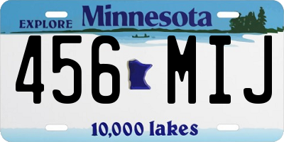 MN license plate 456MIJ