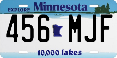 MN license plate 456MJF