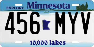 MN license plate 456MYV