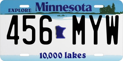 MN license plate 456MYW