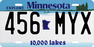 MN license plate 456MYX