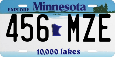 MN license plate 456MZE