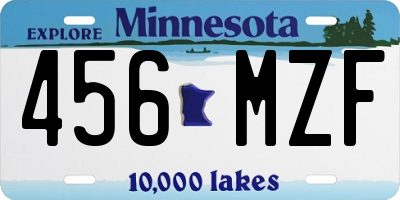 MN license plate 456MZF