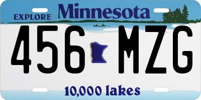 MN license plate 456MZG