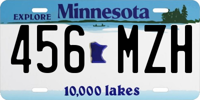 MN license plate 456MZH