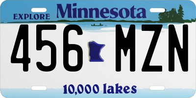 MN license plate 456MZN