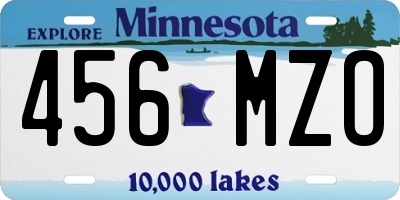 MN license plate 456MZO