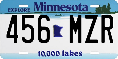 MN license plate 456MZR