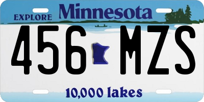 MN license plate 456MZS