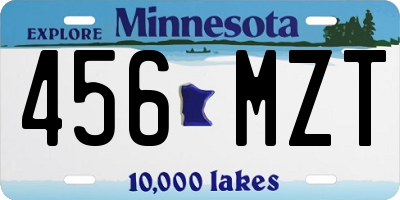 MN license plate 456MZT