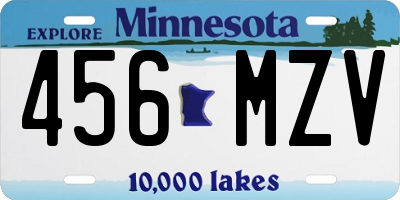 MN license plate 456MZV