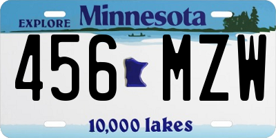 MN license plate 456MZW