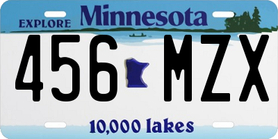 MN license plate 456MZX