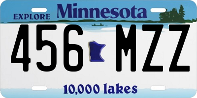 MN license plate 456MZZ