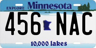 MN license plate 456NAC