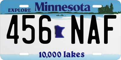 MN license plate 456NAF