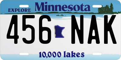 MN license plate 456NAK