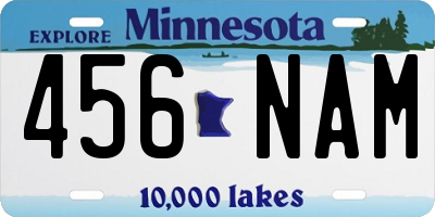 MN license plate 456NAM