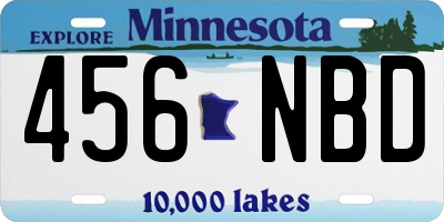 MN license plate 456NBD