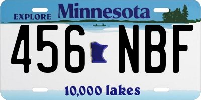 MN license plate 456NBF
