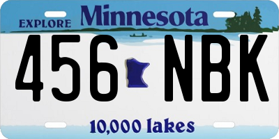 MN license plate 456NBK