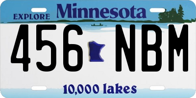 MN license plate 456NBM