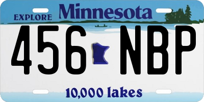 MN license plate 456NBP