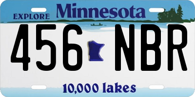MN license plate 456NBR